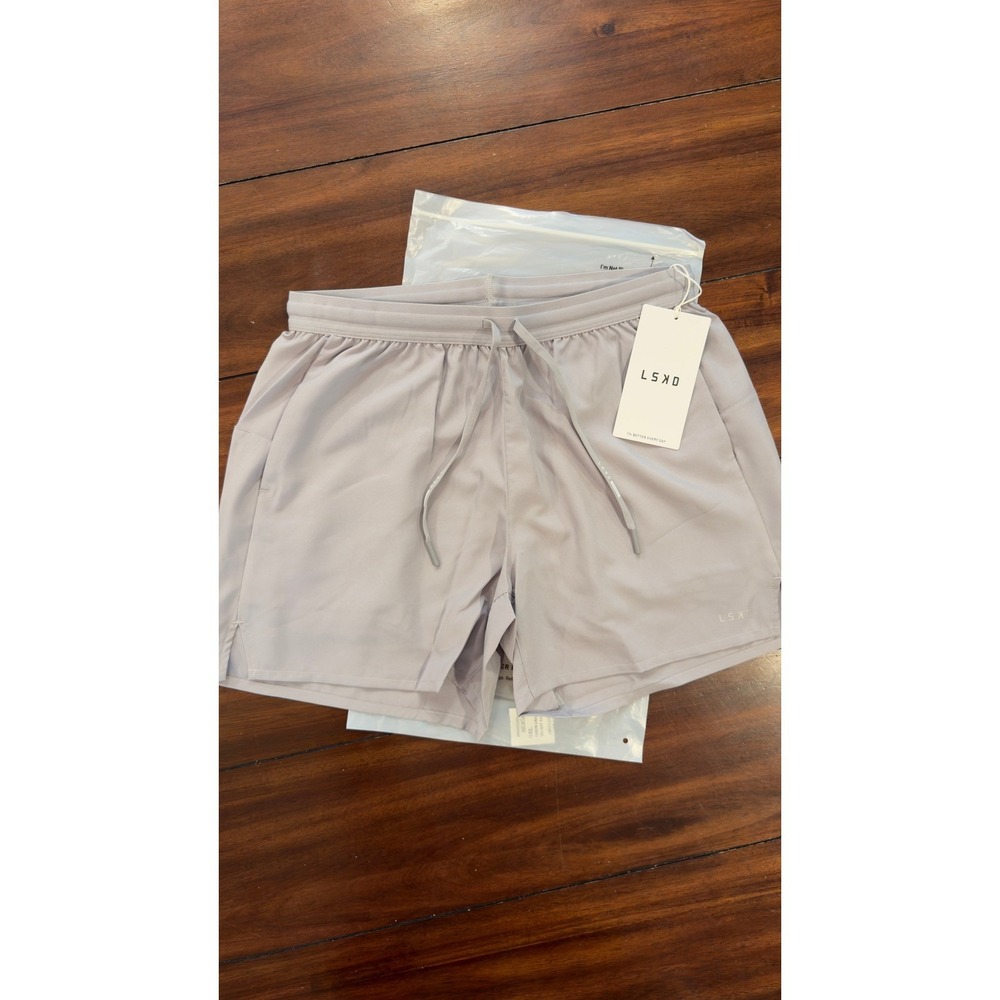 LSKD Pace 5" Lined Performance Shorts Alloy Gray Mens Size Medium NWT NEW